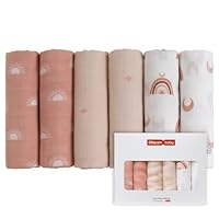 GLLQUEN BABY Muslin Squares Cloth for Baby, 6pack 70cm x 70cm Cotton Burp Cloths for Newborn, Absorbent & Breathable and Ideal to Clean, Wipe & Cover Newborns