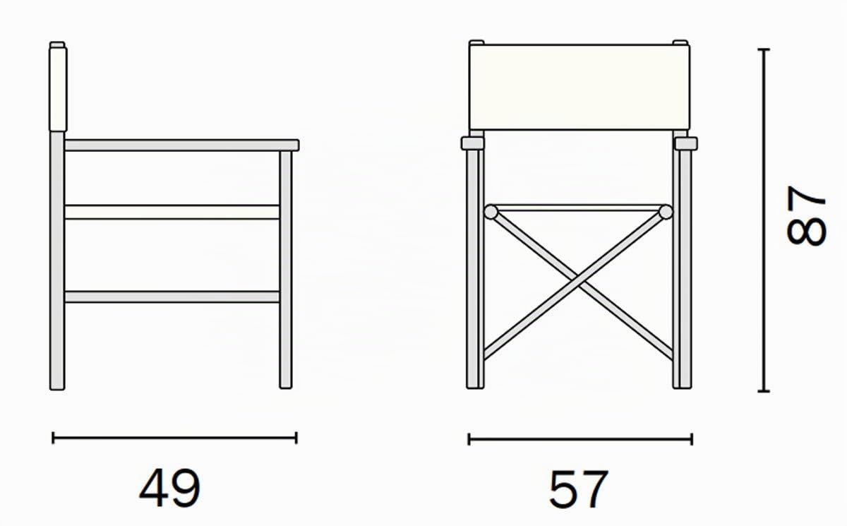 Chaise de réalisateur de mer Ecrù pliable en aluminium blanc
