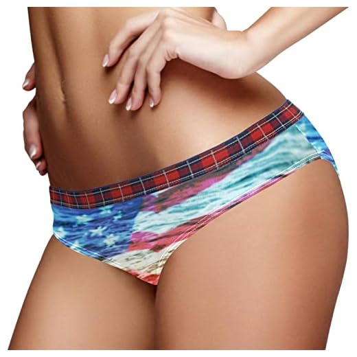 Kust och USA flagga mönster damer underkläder sexig låg midja heltäckande trosor bekväma sport trosor för kvinnor, flerfärgad, XL