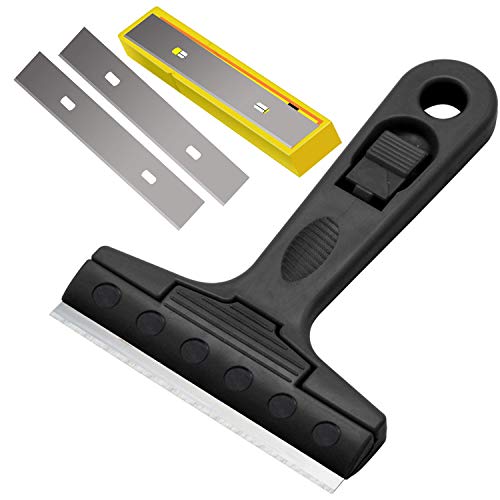 Ceranfeldschaber mit Hochwertig Edelstahlklingen für Induktionskochfeld Schaber beseitigt hartnäckige Verschmutzungen von Kochfeld, Glas und Fliesen(10 Klingen) Cover