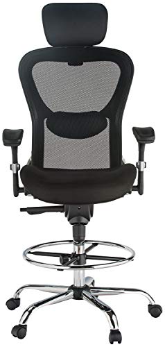 Harwick Deluxe Mesh Drafting Stool With Arms - Black #TOP5
