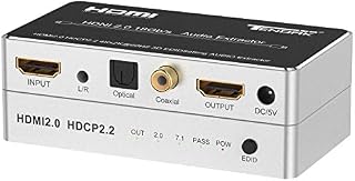 HDMI 2.0 Audio Extractor, HDMI Audio Splitter 4K HDMI to Optical Spdif Toslink Coaxial and 3.5mm Stereo Audio Converter Support 4K@60Hz HDCP 2.2 HDR 3D for Blu-ray DVD Player PS4 Xbox One