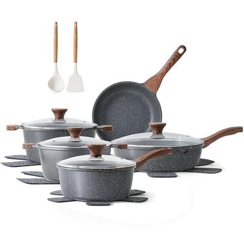 Image of Sensarte Nonstick Cookware Set 15-Piece, PFAS and PTFE Free