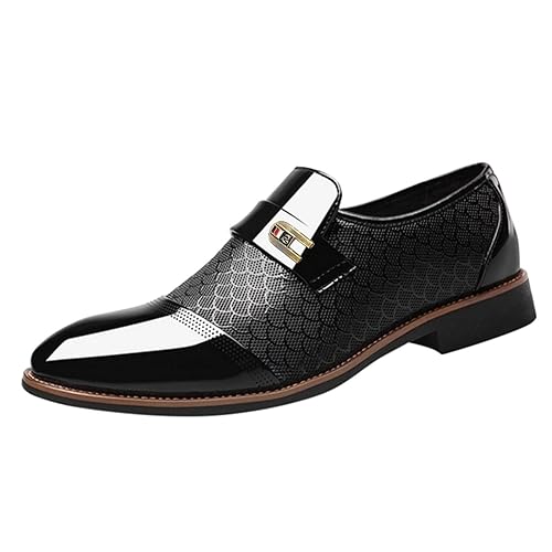 Chaussures pour hommes mocassins en PU noir et semelle caoutchouc taille 46