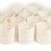 Frux Home and Yard FLAMELESS TEA LIGHT VOTIVE WRAPS- 48 White laser cut decorative wraps for Flickering LED Battery Tealight Candles (not included)