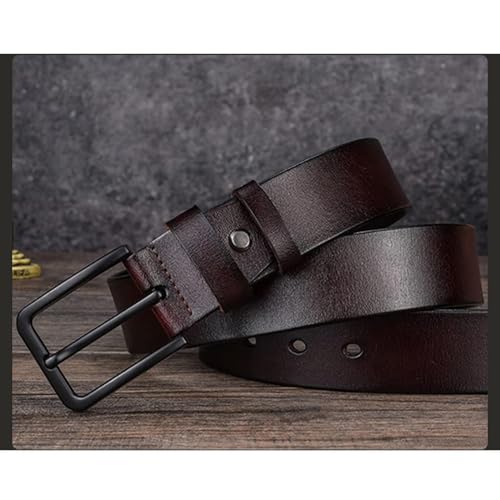 Genuine Leather Belts for Men, Cowhide Leather Pin Buckle Reversible Belt, Men's Luxury Casual Waistband4