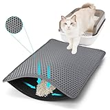 FADEYJ Cat Litter Mat, Kitty Litter Collector, Double Layered Honeycomb Design Waterproof, Anti Urine, Anti Slip, Easy to Clean, Limit Garbage (35