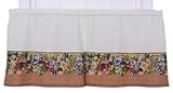 Ellis Curtain Kitchen Collection Tuscan Hills Grapes 60 by 36-Inch Tailored Tier Curtains, Natural