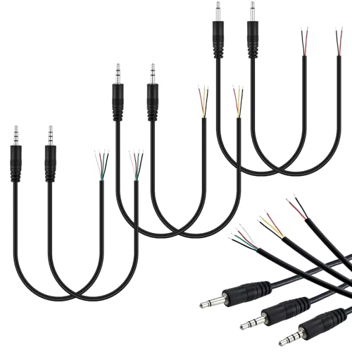 Cable Jack 3.5mm macho a cable desnudo 6 piezas 1ft miniatura 1