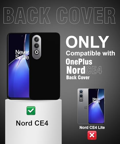 Image of LIRAMARK Liquid Silicone Soft Back Cover Case for OnePlus Nord CE4 5G (Black)