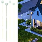 Driveway Markers Reflectors,Glow-in-The-Dark Lane Recognition reflectors, 48Inch Fiberglass Pole Double Sided Reflectors for Driveway,Three Heights of Reflective (4Pcs)
