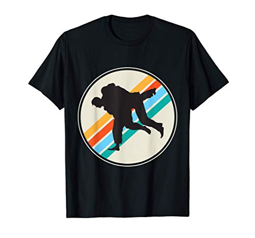 Jiu Jitsu Fighter Silhouette Fight Retro Martial Arts Gift Camiseta