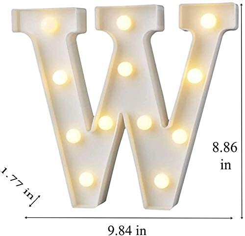 Image of Marquee W Alphabet Shaped LED Light Lamp for Decoration Decore Walls Hanging Birthday Party Wedding (W)