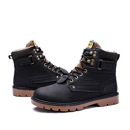 gracosy Hombre Botas de Nieve Invierno Trekking Zapatos 2020 Calientes Sneakers Antideslizante Botines Al Aire Libre Senderismo Cordones Negro,Talla pequeña