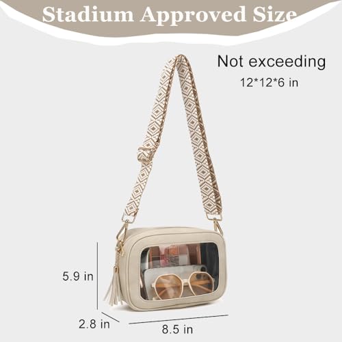 FAIME Clear Bag for Stadium Events Cute Clear Purses for Women Crossbody Transpartent Bag with Guitar Strap3