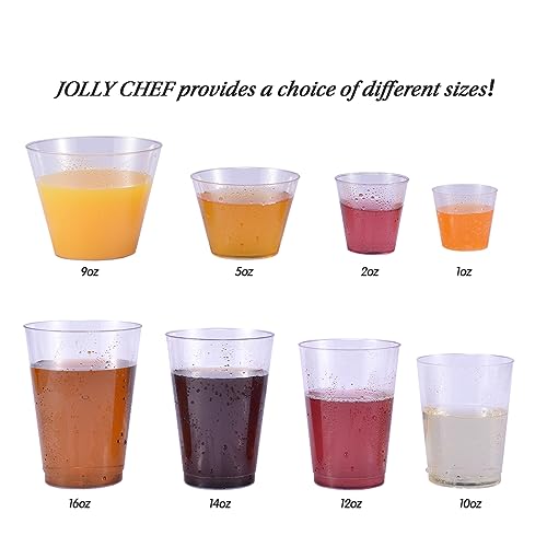 Jolly Chef 100 Pack Small Plastic Shot Glasses-1 Oz Disposable Cups-1 Ounce Tasting Cups-Party Cups Ideal For Whiskey, Wine Tasting, Food Samples, Perfect For Thankgiving Halloween Christmas Party #TOP6