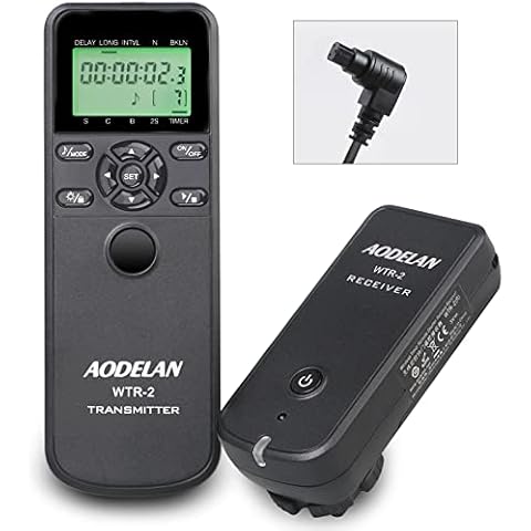 AODELAN Remote Shutter Release for Canon - Remote Control with Time Lapse Intervalometer Shutter Release Cable Compatible with Canon EOS R5, 5D Mark II, 7D, 50D, 6D MarK II, EOS R3 Cover