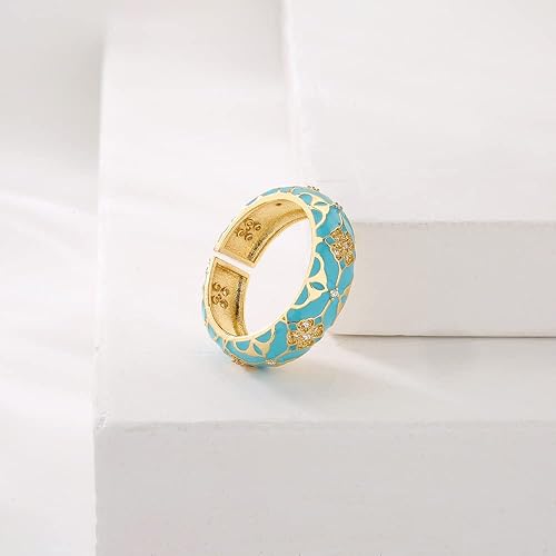 Miniatura 2 de Anillos de trébol de cuatro hojas para mujer, ajustable, delicado, esmaltado, joyería de la suerte