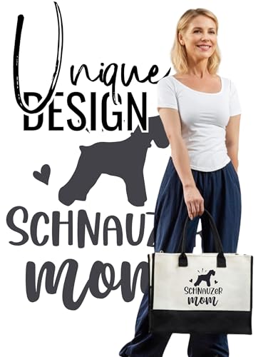 Bolso Tote Canvas InnoBeta Schnauzer con cierre y correa miniatura 2