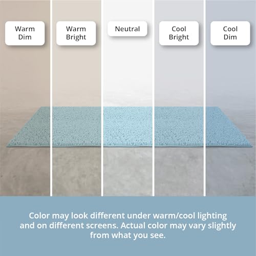 Image of Standard 3pc Set Chenille Bath Mats, Includes 21 inchx24 inch U-Shaped Contour Toilet Rug, 21 inchx34 inch Inches Bathmat and 1 Toilet Lid Cover, Plush Absorbent Bath Mats Quick Dry, Spa Blue