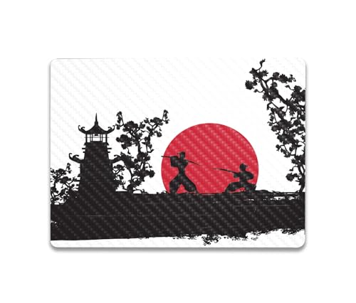 Image of MightySkins Carbon Fiber Skin Compatible with Microsoft Surface Laptop Go 3 (2023) Full Wrap Kit - Nihon Samurai | Protective, Durable Textured Carbon Fiber Finish | Made in The USA
