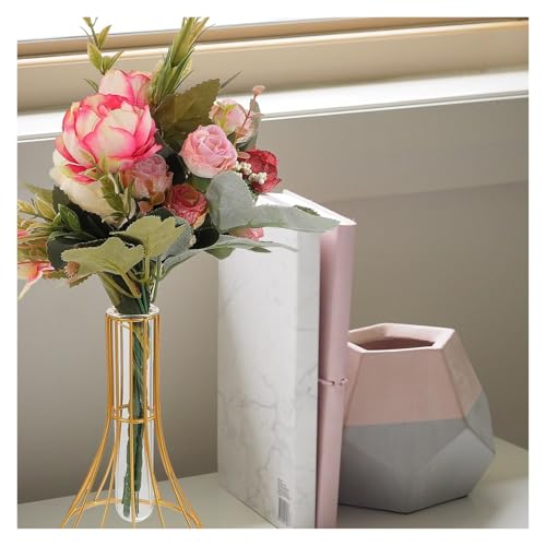 Jarrones para flores de hierro nórdico y florero hidropónico mini 5