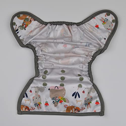 Baby Diaper Cover Nappy One Size 8lbs to 36lbs (Foxes Deers)4