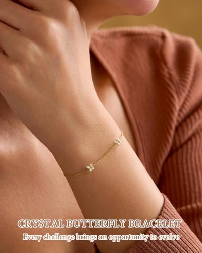 Gold Bracelet for Women 18K Gold Plated Stainless Steel Dainty Heart Chain Bracelets Meaningful Gifts for Her Sister Best Friend or Yourself2