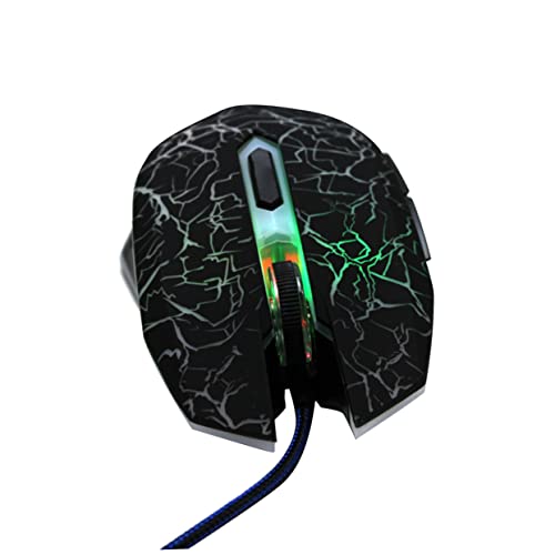 Ratón óptico USB Kombiuda con diseño de grietas y luz LED para ordenador