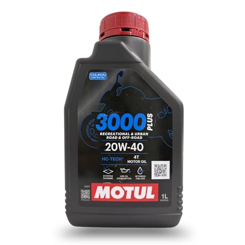 Motul 3000 4T Plus 20W-40 Engine Oil for Bikes | API SN HC-Tech |...