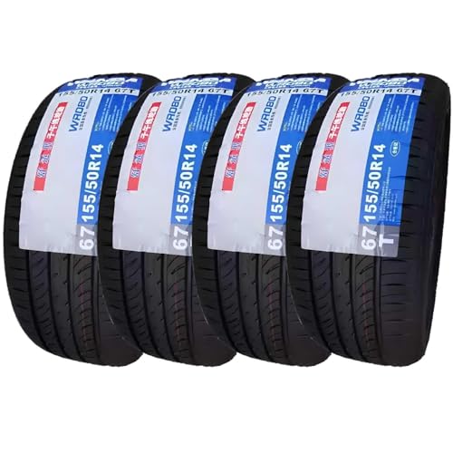 4PC 155/50R14 Neumático Coche Todas Estaciones Alto Agarre 155/50/14 67Q 155 50 14 670lbs para Berlina Compacta Utilitario