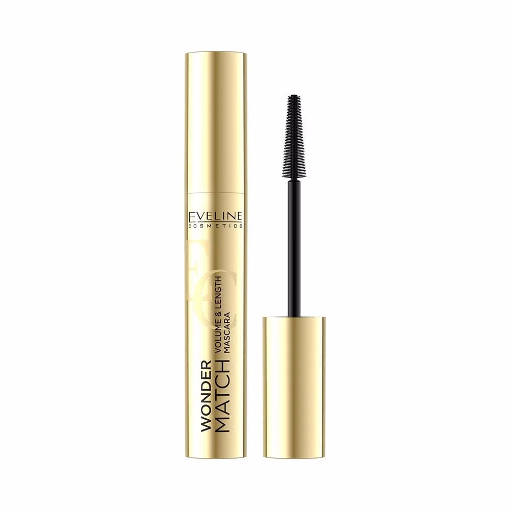Eveline Cosmetics Wonder Match Wonder Match Volumizing and Lengthening Mascara - Vegan, Long-lasting Formula for Bold and Luscious Lashes