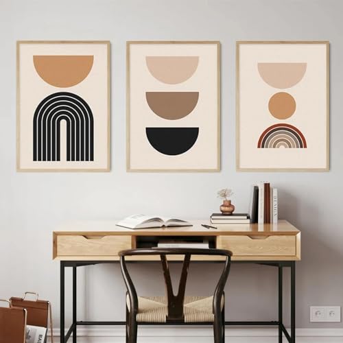 Affiches minimalistes géométriques KEBIA 3 toiles 70x100 cm décoration salon