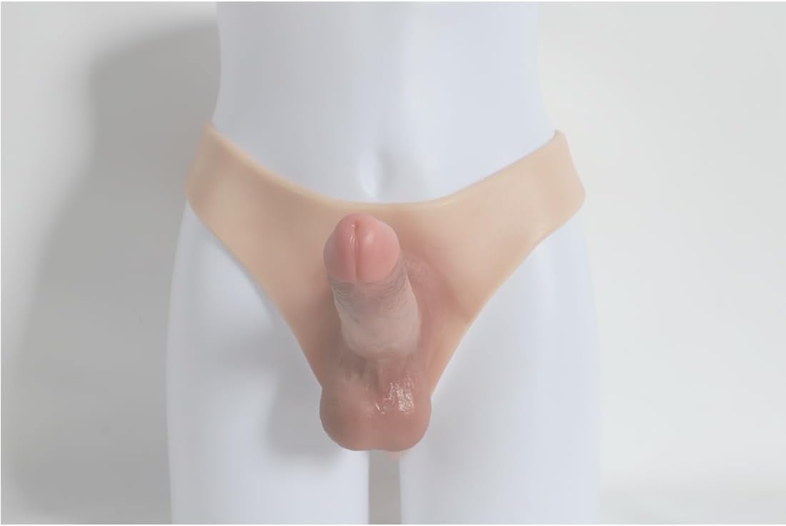 7.48 inch Realistic Solid Dildo Strap On Dildo, Wearable Silicone Strap On Harness Elastic Panties Smooth Bondage G Spot Stimulator Vagina Massager, Realistic Panties Lesbian Sex Toy for Women (Large)