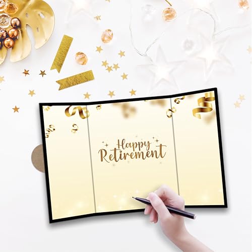 DYIRBIIY Retirement Signature Guest Book-Happy Retirement Sign Board-Alternative for Men Women Retired-Congratulate Retirement Party Decoration-Creative Retire Gift Supplies for Coworkers-A03