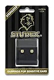 STUDEX Sensitive Cubic Zirconia Stud Earrings 4mm | Hypoallergenic and Nickel Safe for Sensitive Ears | Gold Plated Posts | High Fashion Earrings for Women and Men-PR-742-S