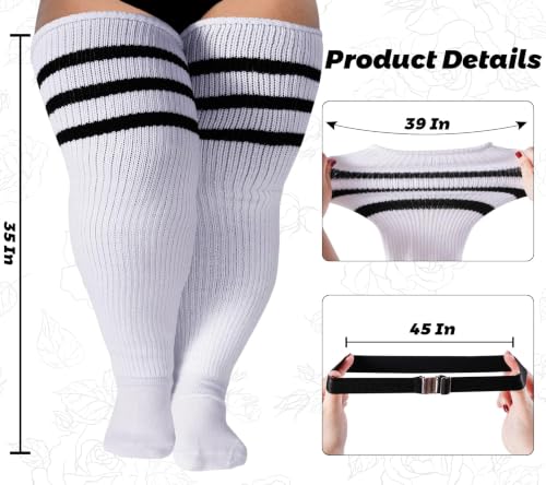 Image of LOUSGUTA Plus Size Thigh High Socks for Thick Thighs- Extra Long Womens Cable Knitted Over Knee High Leg Warmer