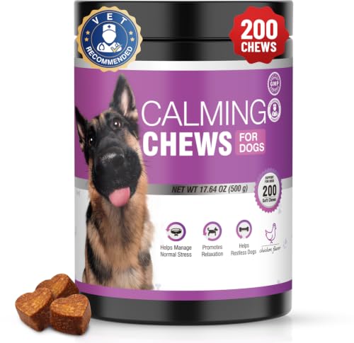 Image of Calming Chews for Dogs 200pc Dog Calming Treat and Bites with Melatonin - Anxiety and Stress Relief Treats for Dogs Puppy Sleep Aid Calm Dog with Noise,Thunder, Barking, Separation,Chewing