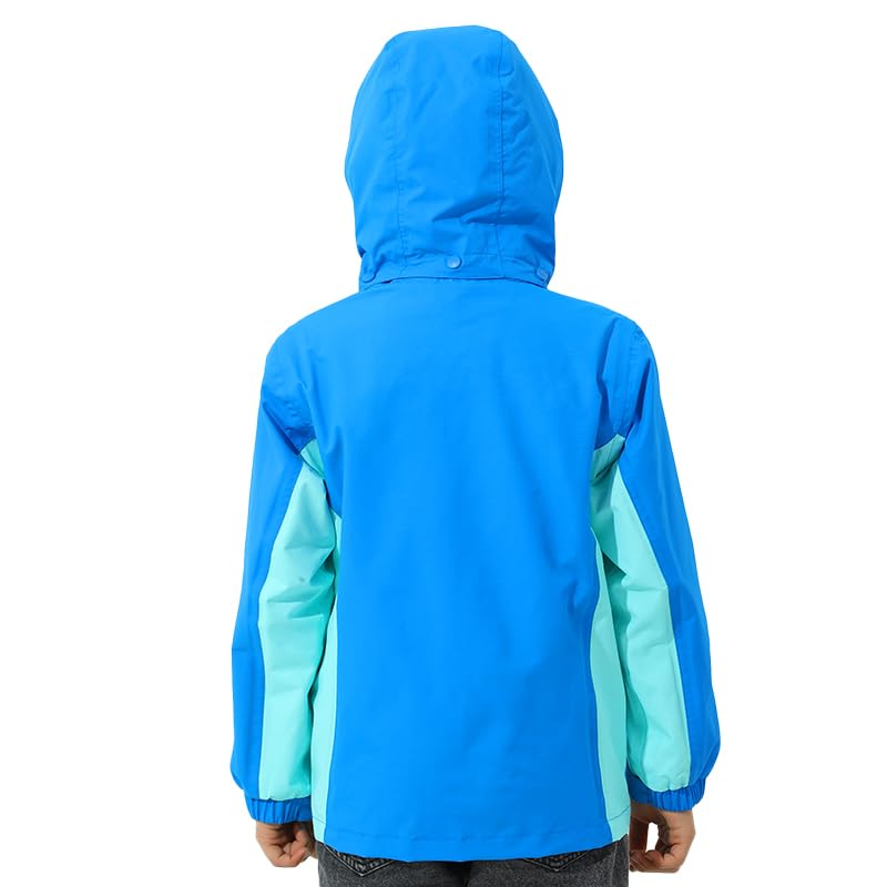 Image of YINGJIELIDE Boys Girls Waterproof Rain Jackets Kids Easy to Fold Windbreaker Lightweight Outdoor Hooded Raincoat