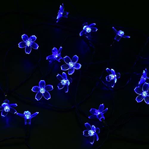 UBERSWEET White : Holiday Lighting Solar Powered 4.8M 20 Outdoor Cherry Blossoms Christams String Lights Garden Solar Light