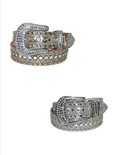 CTM Women's 1 1/2 Inch Western Rhinestone Belt (Plus Size Available)3