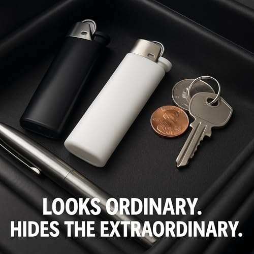 Image of IN SELECT Lighter Diversion Safe Stash, Hidden Storage Compartment Secret Compartment Container for Jewelry, Travel, Camping, and Everyday Carry (No spark, No flame) One piece in Black