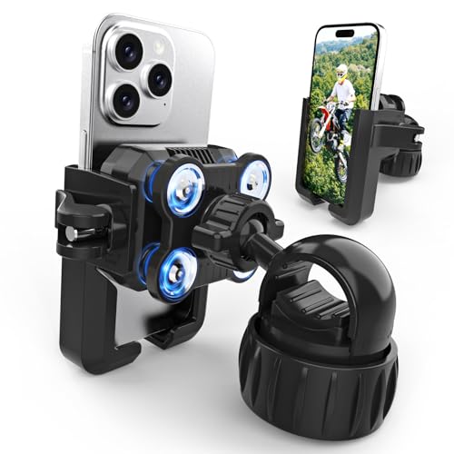 Motorcycle Phone Mount with Vibration Dampener - [No Block Camera] [1s Lock]...