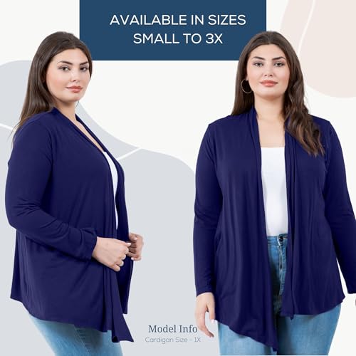 Image of Azules Long Sleeve Womens Cardigan, Thin Flowy Rayon Sweater Lightweight Cardigan for Casual or Dressy Outfits