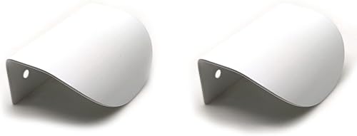 Tiradores de barra curvados de C a C de 1.54 pulgadas, manijas de cajón resistentes, tiradores de gabinete de cocina de latón blanco con tornillos