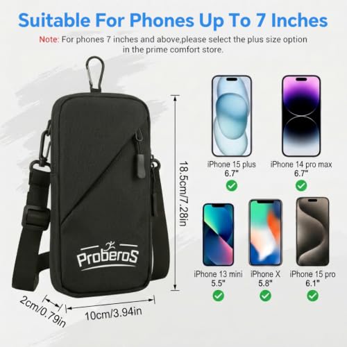 Image of PROBEROS Phone Holder Armband, Waterproof Crossbody Bag for Running