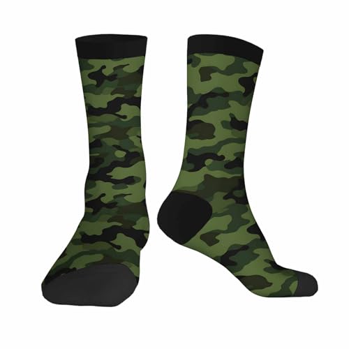 Kaxepren Camouflage Novelty Crazy Crew Socks for Women Men - Stay-Up Comfort All Day, Camo Woodland Jungle Funny Casual Dress Socks, Cool Gifts for Him Her Men Birthday
