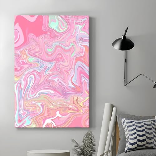 Affiches sur toile rose preppy pour déco murale de chambre ado