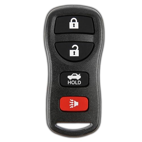 KeylessOption Key Fob for 2002 2003 2004 2005 2006 2007 2008 2009 2010 2011 2012 2013 2014 2015 2016 2017 Nissan Altima Maxima Sentra Infiniti Remote, 4-Button KBRASTU15, Programming Guide Included