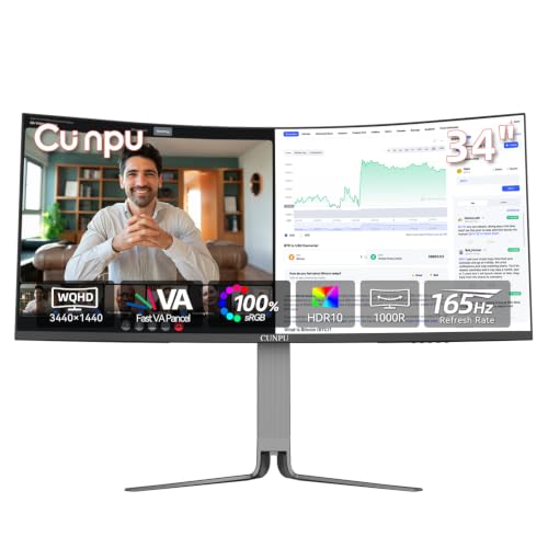 CUNPU 34 Inch Ultrawide Curved Monitor